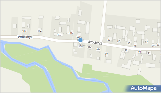 Wrocieryż, Wrocieryż, 100, mapa Wrocieryż