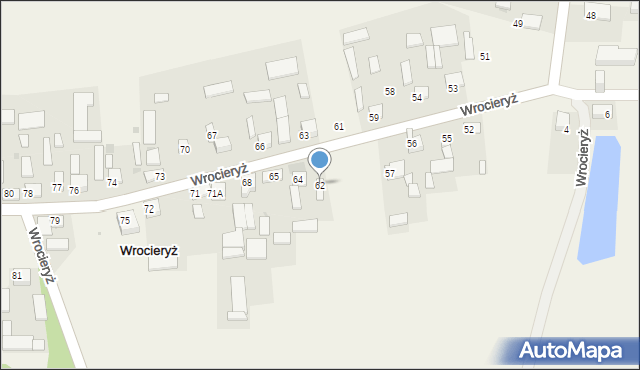 Wrocieryż, Wrocieryż, 62, mapa Wrocieryż