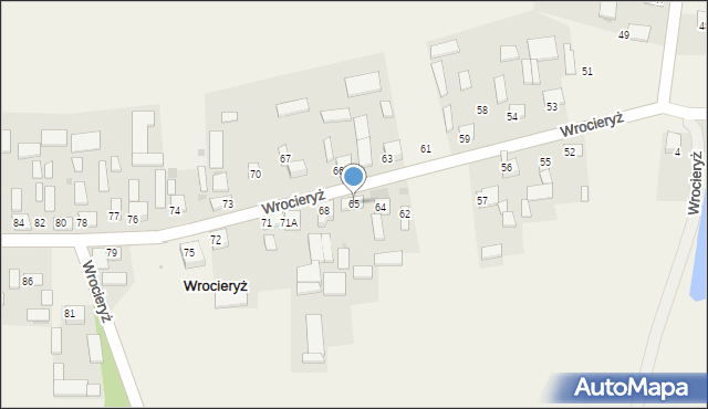 Wrocieryż, Wrocieryż, 65, mapa Wrocieryż