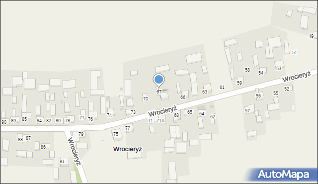 Wrocieryż, Wrocieryż, 67, mapa Wrocieryż