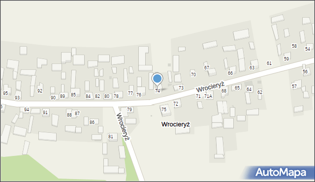 Wrocieryż, Wrocieryż, 74, mapa Wrocieryż