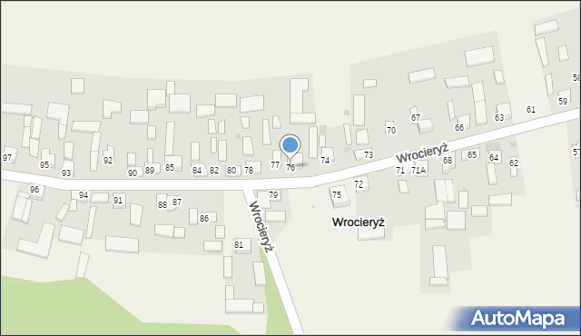 Wrocieryż, Wrocieryż, 76, mapa Wrocieryż
