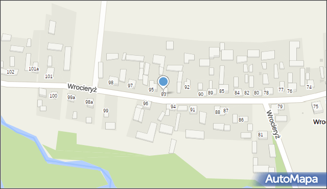 Wrocieryż, Wrocieryż, 93, mapa Wrocieryż