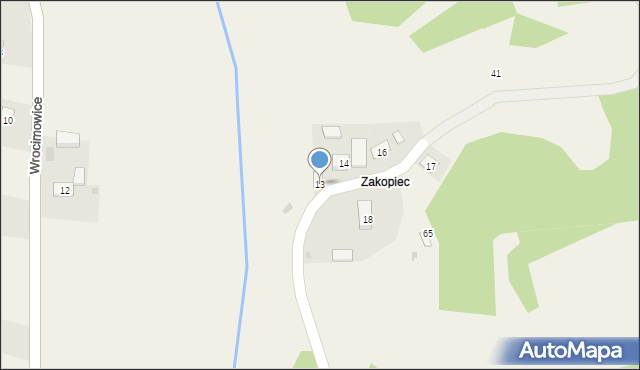 Wrocimowice, Wrocimowice, 13, mapa Wrocimowice