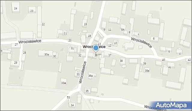 Wrocisławice, Wrocisławice, 36, mapa Wrocisławice