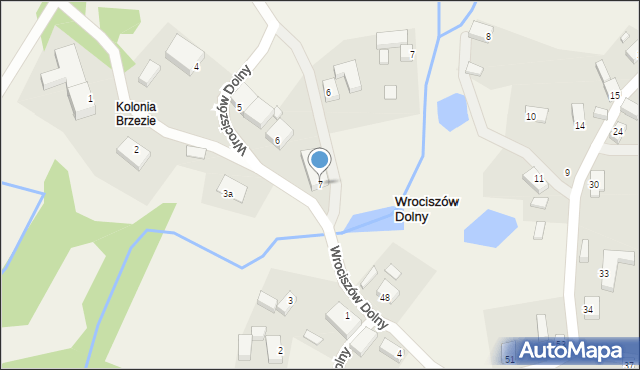 Wrociszów Dolny, Wrociszów Dolny-Kolonia, 7, mapa Wrociszów Dolny