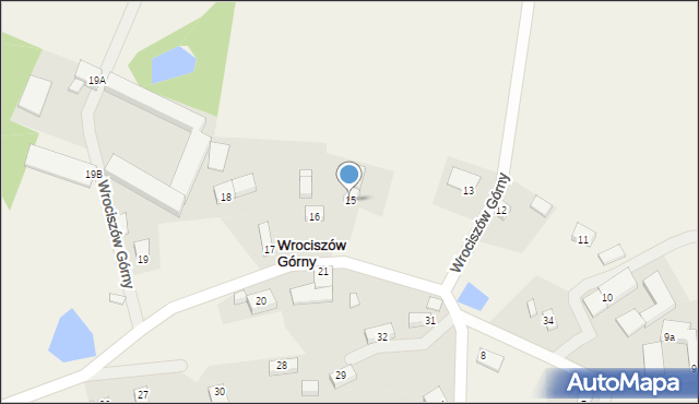 Wrociszów Górny, Wrociszów Górny, 15, mapa Wrociszów Górny