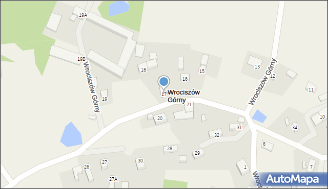 Wrociszów Górny, Wrociszów Górny, 17, mapa Wrociszów Górny