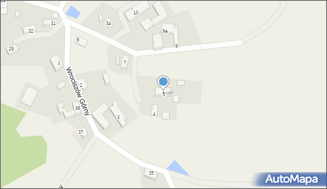 Wrociszów Górny, Wrociszów Górny, 5, mapa Wrociszów Górny