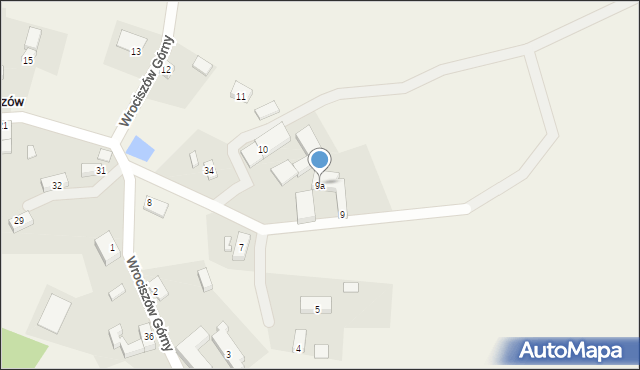 Wrociszów Górny, Wrociszów Górny, 9a, mapa Wrociszów Górny