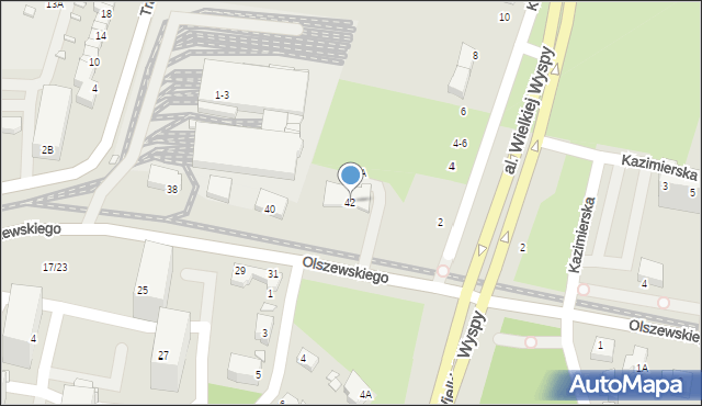 Wrocław, Wróblewskiego Zygmunta, gen., 42, mapa Wrocławia