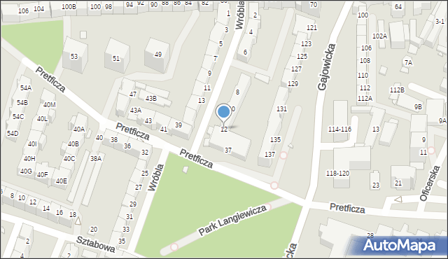 Wrocław, Wróbla, 12, mapa Wrocławia