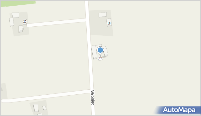Wroniec, Wroniec, 17, mapa Wroniec