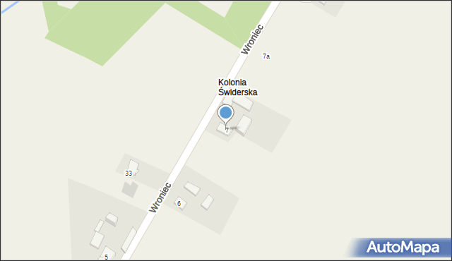 Wroniec, Wroniec, 7, mapa Wroniec