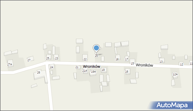 Wroników, Wroników, 20, mapa Wroników