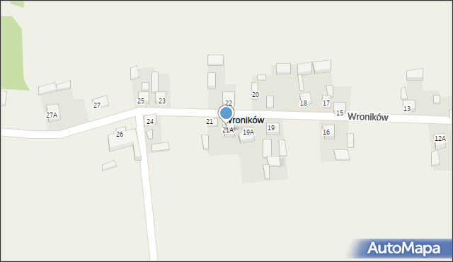Wroników, Wroników, 21A, mapa Wroników