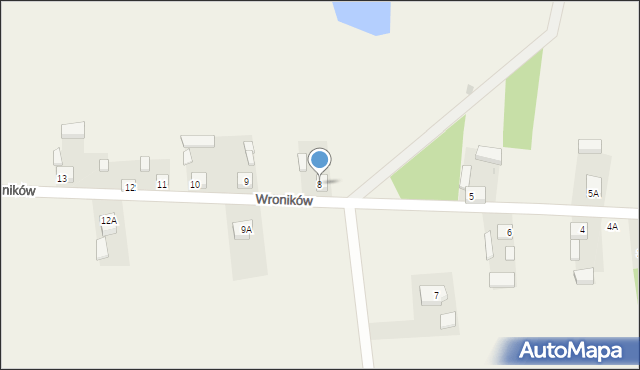 Wroników, Wroników, 8, mapa Wroników