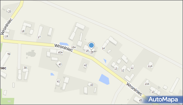 Wroniniec, Wroniniec, 15, mapa Wroniniec
