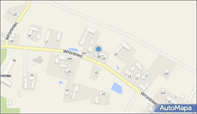 Wroniniec, Wroniniec, 16, mapa Wroniniec
