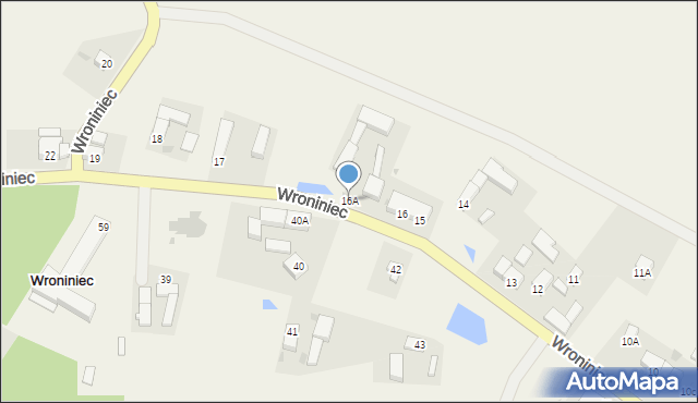 Wroniniec, Wroniniec, 16A, mapa Wroniniec