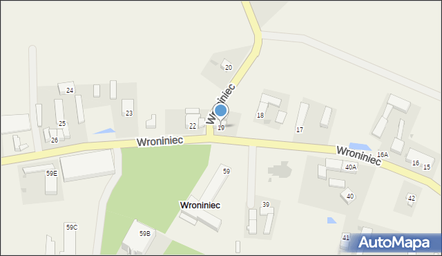 Wroniniec, Wroniniec, 19, mapa Wroniniec