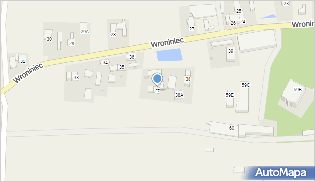 Wroniniec, Wroniniec, 37, mapa Wroniniec