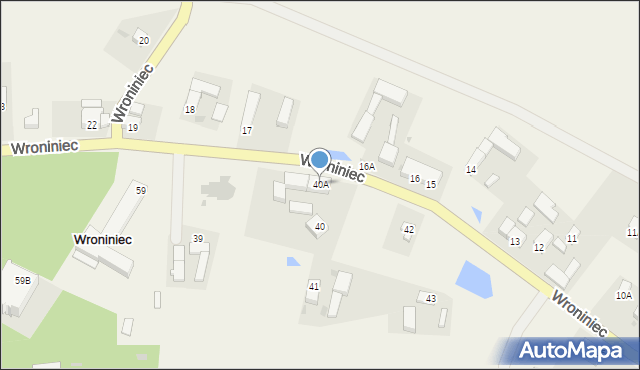 Wroniniec, Wroniniec, 40A, mapa Wroniniec