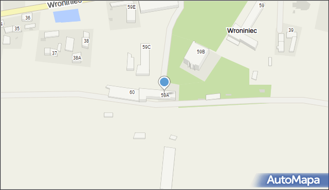 Wroniniec, Wroniniec, 59A, mapa Wroniniec