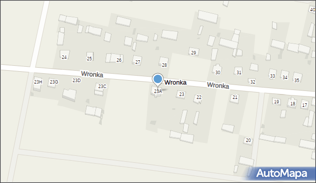 Wronka, Wronka, 23A, mapa Wronka