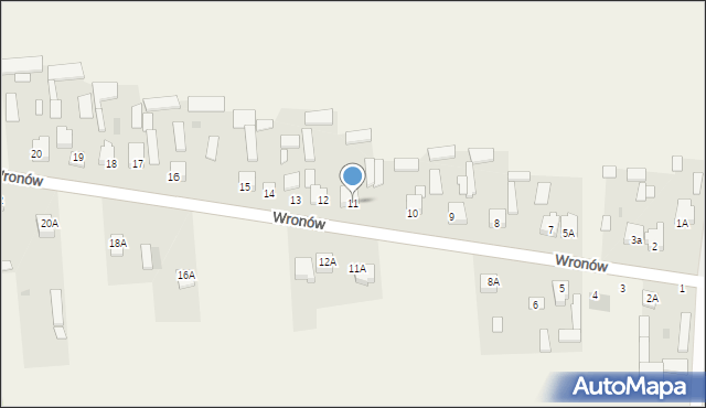 Wronów, Wronów, 11, mapa Wronów
