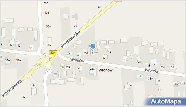 Wronów, Wronów, 44, mapa Wronów