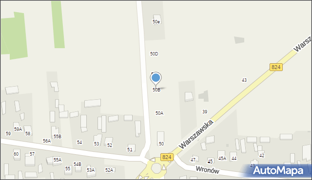 Wronów, Wronów, 50B, mapa Wronów