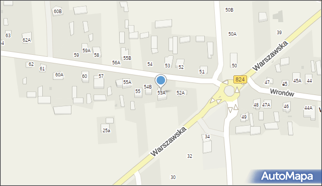 Wronów, Wronów, 53A, mapa Wronów