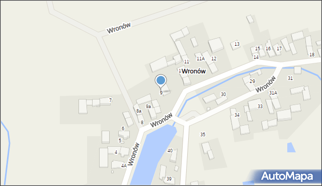 Wronów, Wronów, 9, mapa Wronów