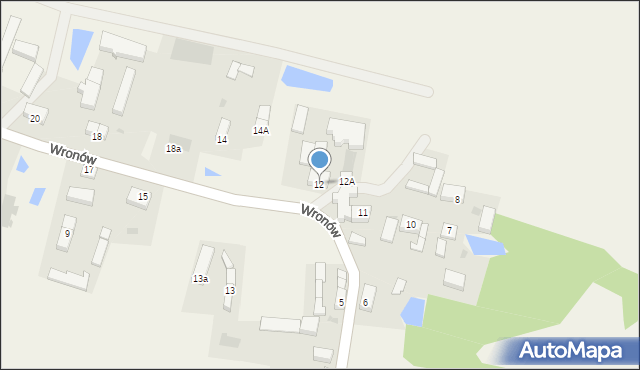 Wronów, Wronów, 12, mapa Wronów