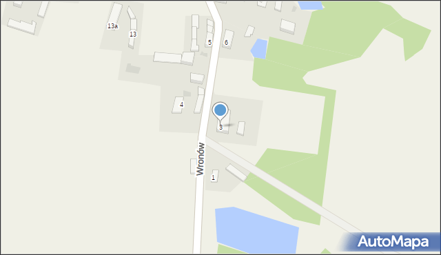 Wronów, Wronów, 3, mapa Wronów