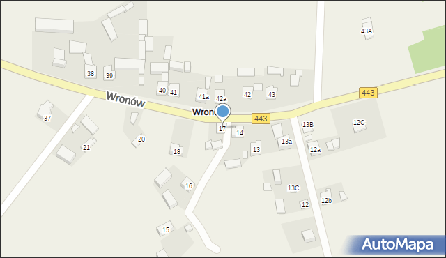 Wronów, Wronów, 17, mapa Wronów