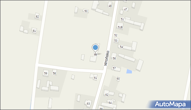 Wrońsko, Wrońsko, 55, mapa Wrońsko