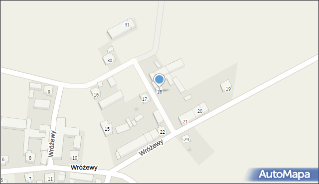 Wróżewy, Wróżewy, 18, mapa Wróżewy