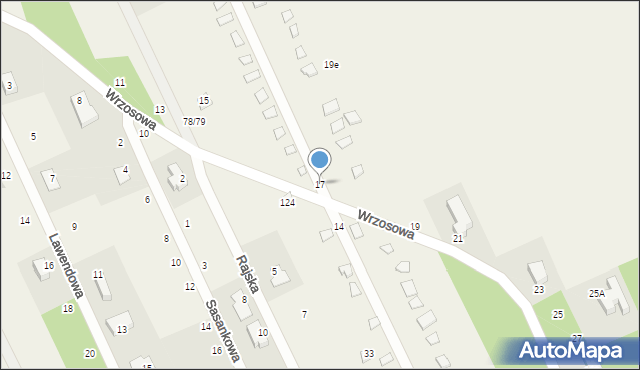 Wrząca, Wrzosowa, 17, mapa Wrząca