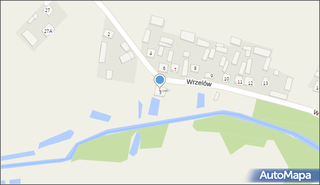 Wrzelów, Wrzelów, 3, mapa Wrzelów