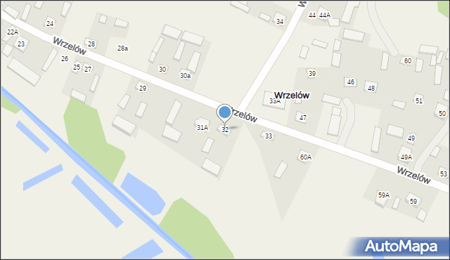 Wrzelów, Wrzelów, 32, mapa Wrzelów