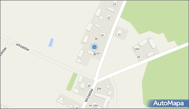 Wrzelów, Wrzelów, 36, mapa Wrzelów