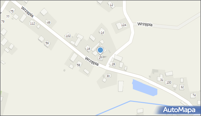 Wrzępia, Wrzępia, 27, mapa Wrzępia