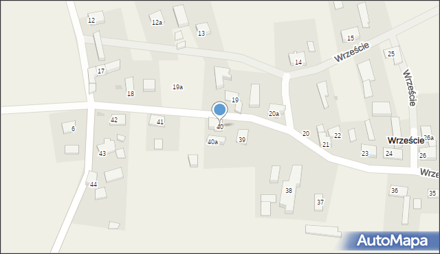 Wrzeście, Wrzeście, 40, mapa Wrzeście