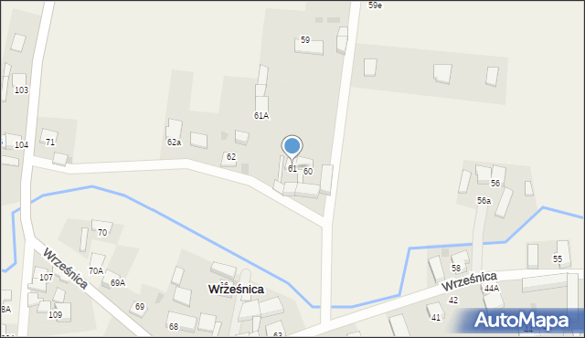 Wrześnica, Wrześnica, 61, mapa Wrześnica