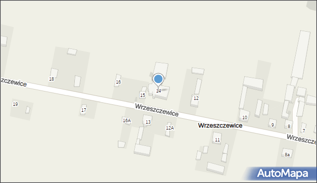 Wrzeszczewice, Wrzeszczewice, 14, mapa Wrzeszczewice