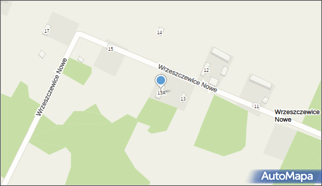 Wrzeszczewice Nowe, Wrzeszczewice Nowe, 13A, mapa Wrzeszczewice Nowe