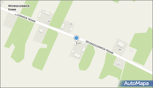 Wrzeszczewice Nowe, Wrzeszczewice Nowe, 8, mapa Wrzeszczewice Nowe