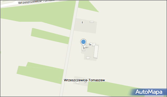 Wrzeszczewice-Tomaszew, Wrzeszczewice-Tomaszew, 9, mapa Wrzeszczewice-Tomaszew